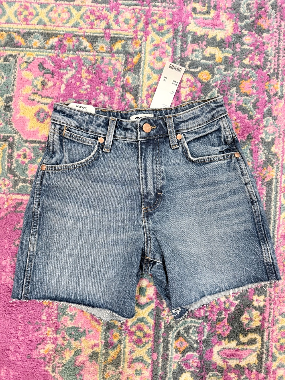 Wrangler Light Blue Casual Denim Cutoff Shorts